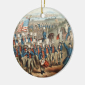  Yankee-vrijwilligers die op kerst in Dixie marche Keramisch Ornament (Links)