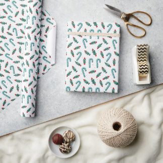 Yankeecore 3D Candy Cane kerstpatroon Cadeaupapier