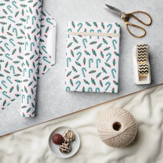 Yankeecore 3D Candy Cane kerstpatroon Cadeaupapier (Crafts)