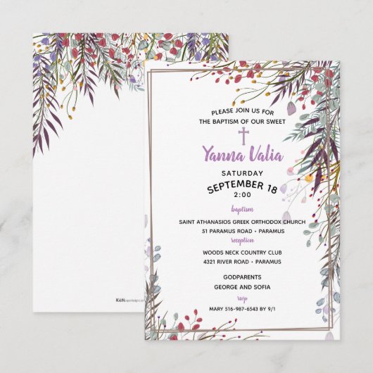 Yanna Uitnodiging (Voorkant / Achterkant)