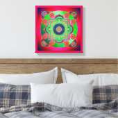 YANTRA - het grote wiel - groen roze Canvas Afdruk (Insitu (Slaapkamer))