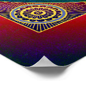 YANTRA - het grote wiel - groen roze Poster (Hoek)