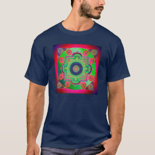YANTRA - het grote wiel - groen roze T-shirt