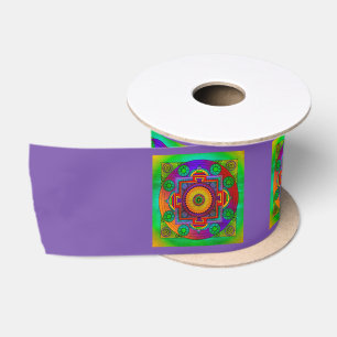 YANTRA - het grote wiel - groen viooltje Satijnen Lint