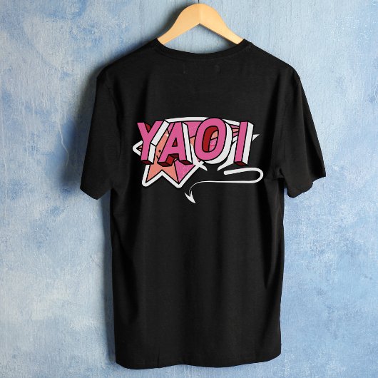 Yaoi-typografie in retrodesign voor fujoshi en fu t-shirt
