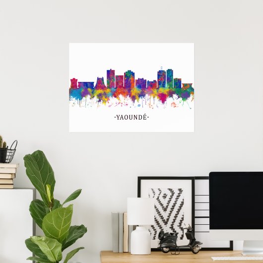 Yaounde Cameroon Skyline Poster (Thuiskantoor)