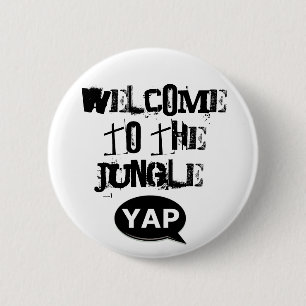 YAP Flair - Welkom op het oerwoud. Ronde Button 5,7 Cm