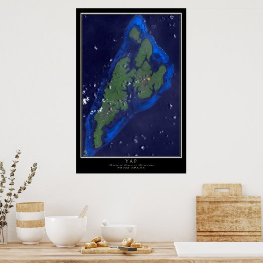 Yap Micronesia from Space Satellite Art Poster (Keuken)