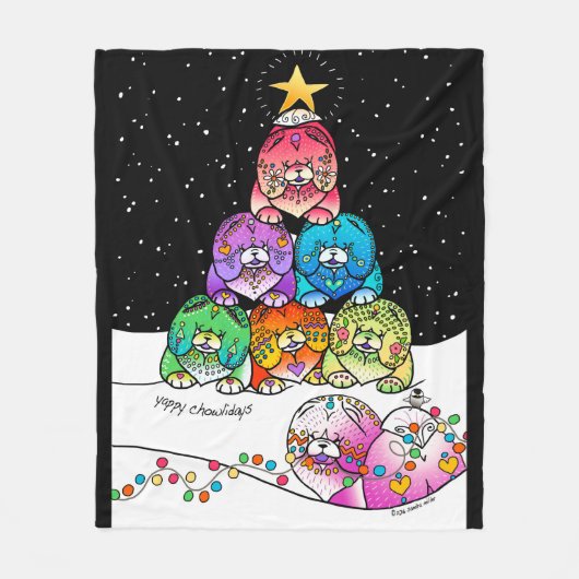 YAPPY CHOWLIDAYS Chow Fleece deken 3 maten (Voorkant)