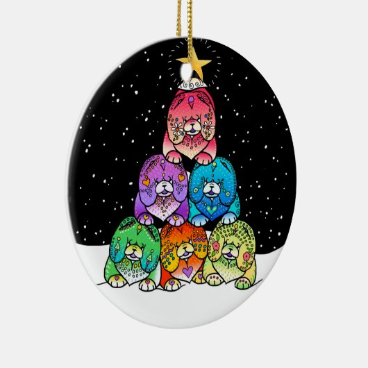 YAPPY CHOWLIDAYS Chow Porcelain Keramisch Ornament (Rechts)