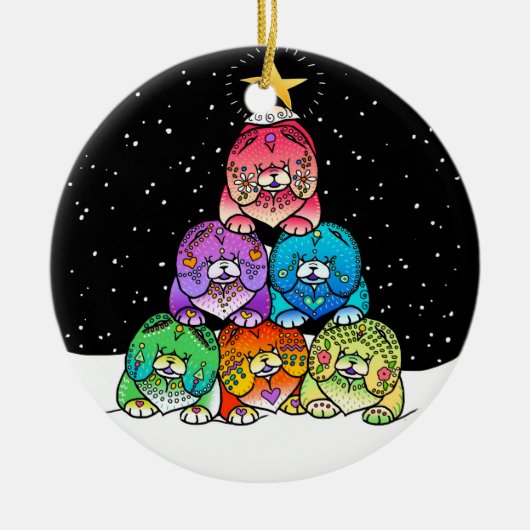 YAPPY CHOWLIDAYS Chow Porcelain Keramisch Ornament (Voorkant)