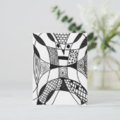 "Yappy Dog" Abstract Design Briefkaart (Staand voorkant)