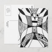 "Yappy Dog" Abstract Design Briefkaart (Voorkant / Achterkant)