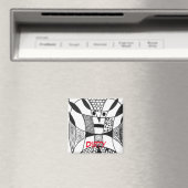 "Yappy Dog" Abstracte afwasmachine status Magnet (Insitu (Vaatwasser))