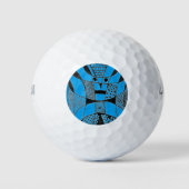 "Yappy Dog Blue" Abstract Wilson Golf Balls Golfballen (Voorkant)
