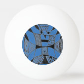 "Yappy Dog - blue" Abstracte pingpongbal (Achterkant)