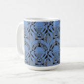 "Yappy Dog on Blue Tiled" Abstract Design Mok (Voorkant links)