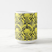 "Yappy Dog on Yellow Tiled" Abstract Design Mok (Center)