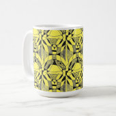 "Yappy Dog on Yellow Tiled" Abstract Design Mok (Voorkant links)