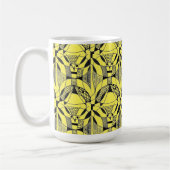 "Yappy Dog on Yellow Tiled" Abstract Design Mok (Links)