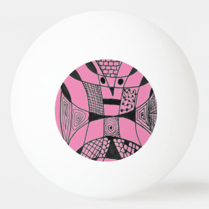 "Yappy Dog - roze" Abstracte pingpongbal