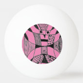 "Yappy Dog - roze" Abstracte pingpongbal (Voorkant)