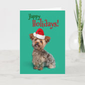 Yappy (Happy) Feestdagen Funny Yorkshire Terrier (Voorkant)