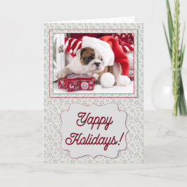 Yappy Holiday Bulldog Feestdagen Kaart