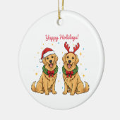 Yappy Holidays Golden Retriever Golden Xmas Keramisch Ornament (Links)