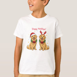 Yappy Holidays Golden Retriever T-shirt, Gouden Ke T-shirt