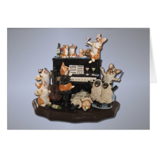 "Yappy Hour" Corgi & Sheep in Concert! Kaart (Voorkant Horizontaal)