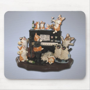 "Yappy Hour" Corgi & Sheep Mousepad Muismat
