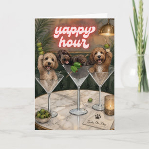 Yappy Hour Honden Cocktail Happy Hour Wenskaart Kaart