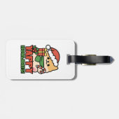 Yappy Howholidays - Schattigee Cartoon voor kersth Bagagelabel (Achterkant horizontaal)