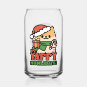 Yappy Howholidays - Schattigee Cartoon voor kersth Blikvorm Glas (Voorkant)