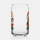 Yappy Howholidays - Schattigee Cartoon voor kersth Blikvorm Glas (Rechts)