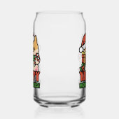 Yappy Howholidays - Schattigee Cartoon voor kersth Blikvorm Glas (Links)