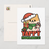 Yappy Howholidays - Schattigee Cartoon voor kersth Briefkaart (Voorkant / Achterkant)