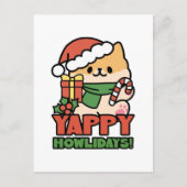 Yappy Howholidays - Schattigee Cartoon voor kersth Briefkaart (Voorkant)