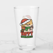 Yappy Howholidays - Schattigee Cartoon voor kersth Glas (Achterkant)
