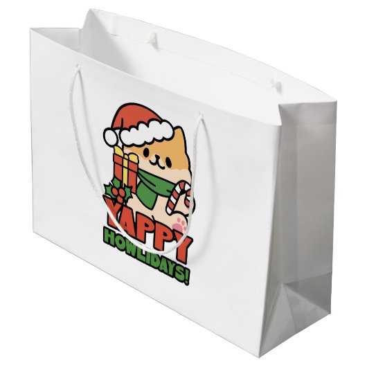 Yappy Howholidays - Schattigee Cartoon voor kersth Groot Cadeauzakje (Achterkant Gekanteld)