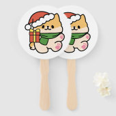 Yappy Howholidays - Schattigee Cartoon voor kersth Handwaaier (Voorkant en achterkant)