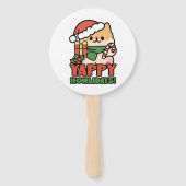 Yappy Howholidays - Schattigee Cartoon voor kersth Handwaaier (Voorkant)