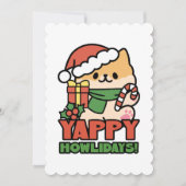 Yappy Howholidays - Schattigee Cartoon voor kersth Kaart (Voorkant)