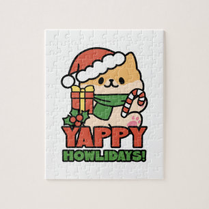 Yappy Howholidays - Schattigee Cartoon voor kersth Legpuzzel