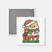 Yappy Howholidays - Schattigee Cartoon voor kersth Magneet (Voorkant / Achterkant)