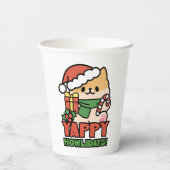 Yappy Howholidays - Schattigee Cartoon voor kersth Papieren Bekers (Achterkant)