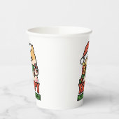 Yappy Howholidays - Schattigee Cartoon voor kersth Papieren Bekers (Links)