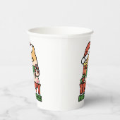 Yappy Howholidays - Schattigee Cartoon voor kersth Papieren Bekers (Rechts)