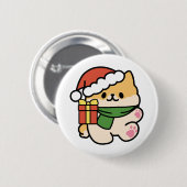 Yappy Howholidays - Schattigee Cartoon voor kersth Ronde Button 5,7 Cm (Voorkant /achterkant)